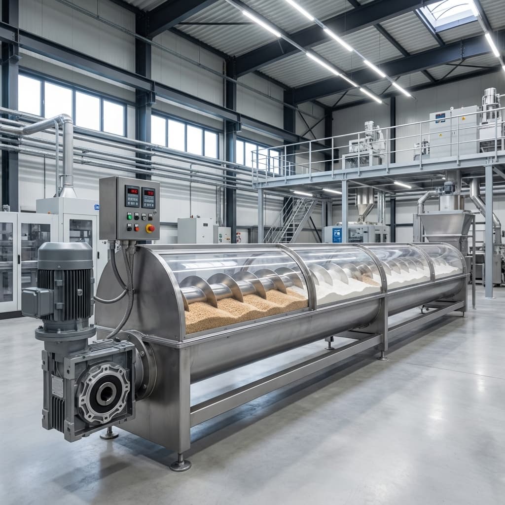 Screw Conveyor in Industrial Facility